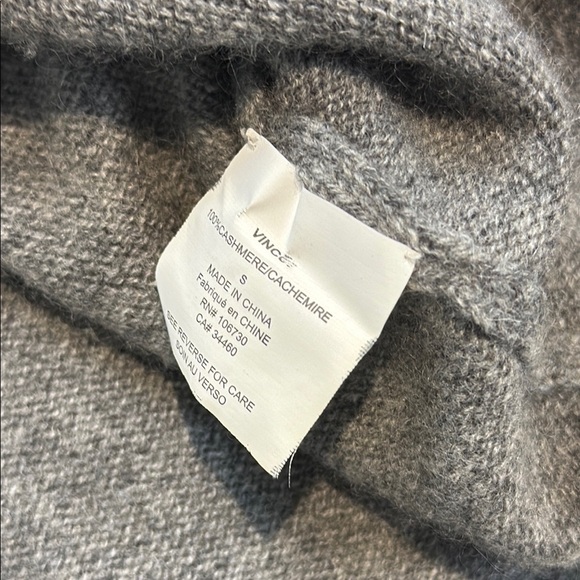 Vince Grey Cashmere Cardigan Sweater Open Front Knit Size Small - Picture 9 of 9